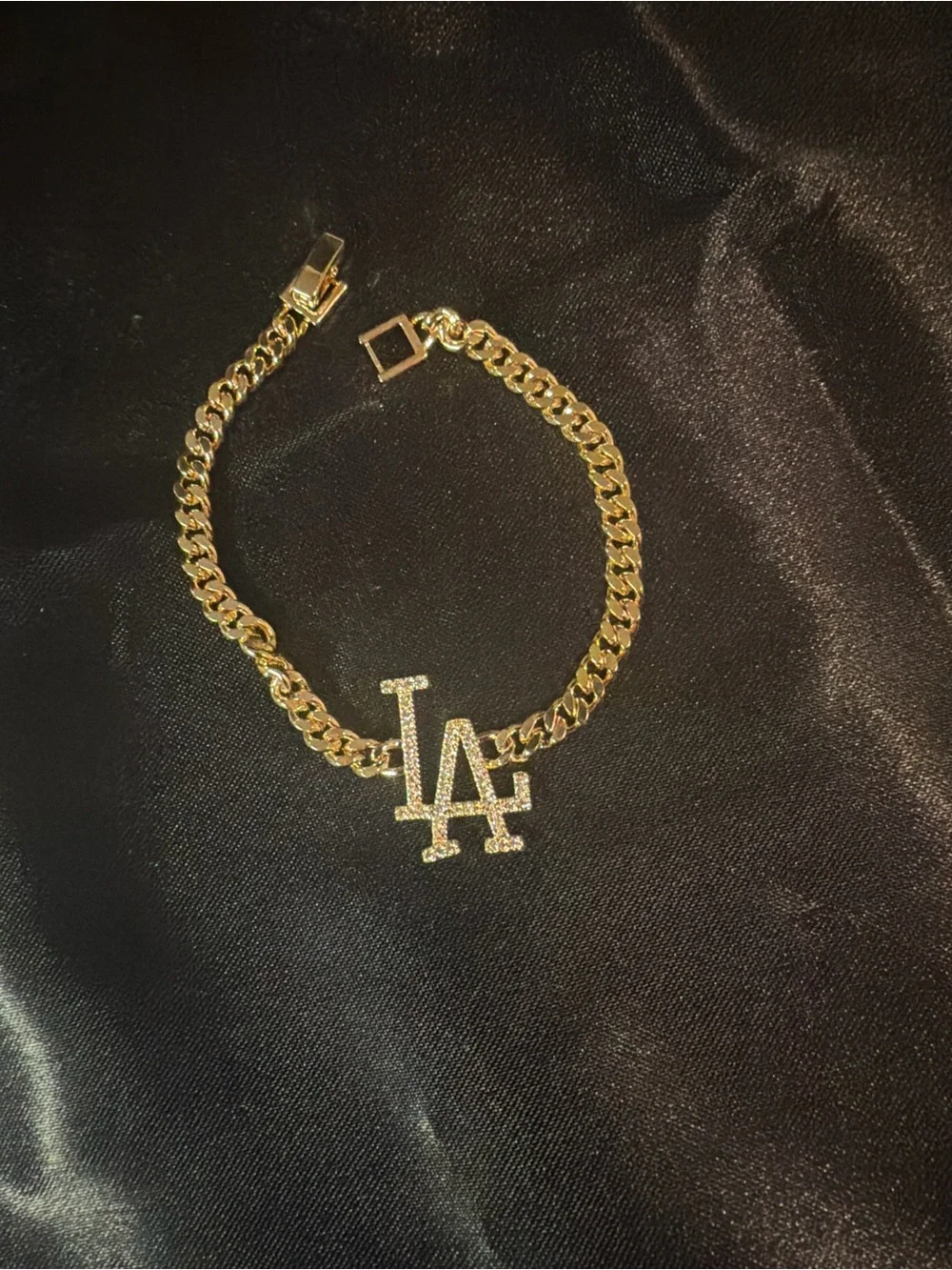 Gold LA Initial Link Bracelet - Unbranded